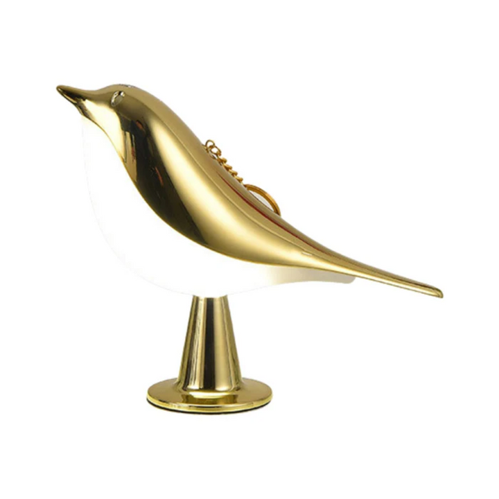Cordless bird LED lamp shown in cool white mode