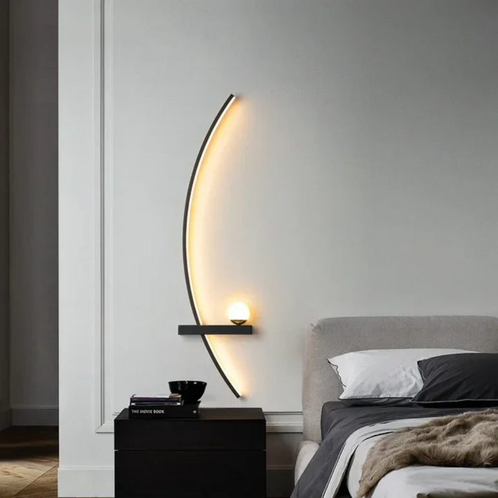 Modern Brass Arc LED Wall Sconce 2-Lights — Designer Light