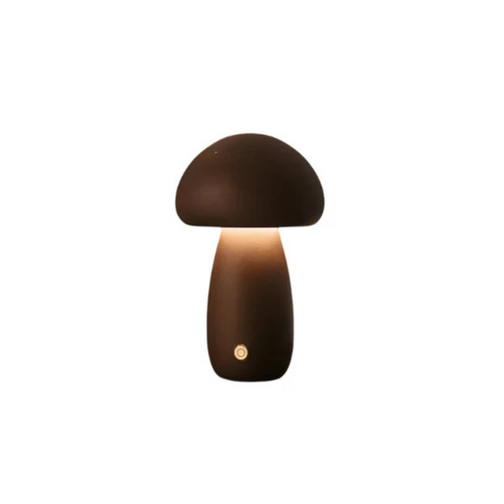 Pheme rechargeable wooden lamp lifestyle shot in living room