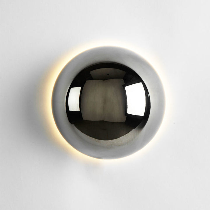 Bauhaus glass globe LED wall light in bedroom
