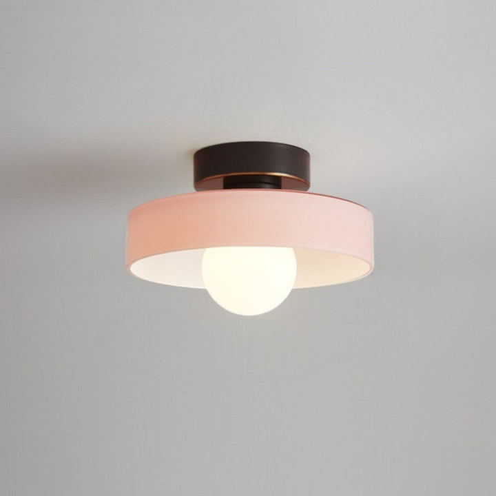 Bauhaus glass LED flush mount ceiling light – detail close-up