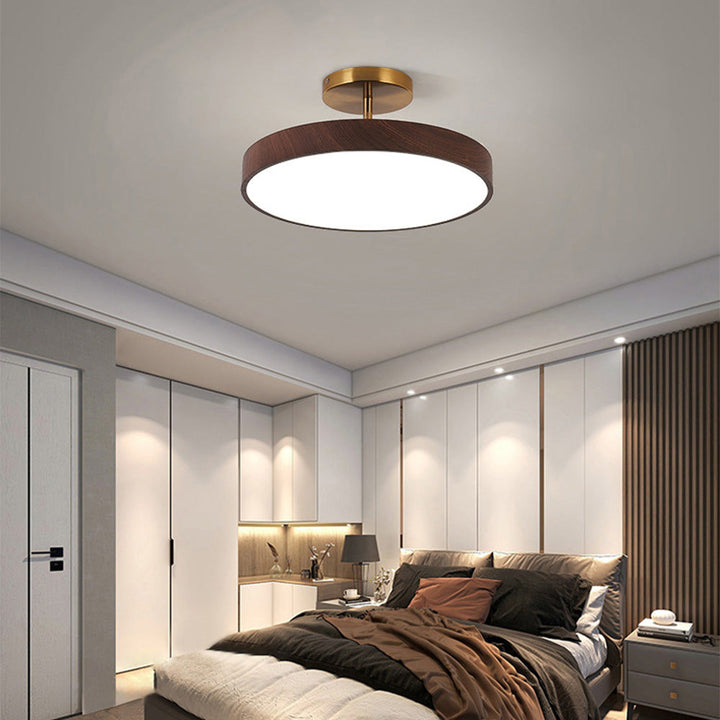 Sinton Modern Iron LED Flush Mount Ceiling Lamp in a modern living room
