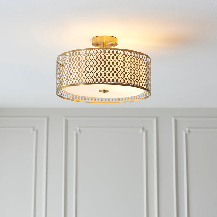 Cordero 3 light gold flush ceiling light – main product view