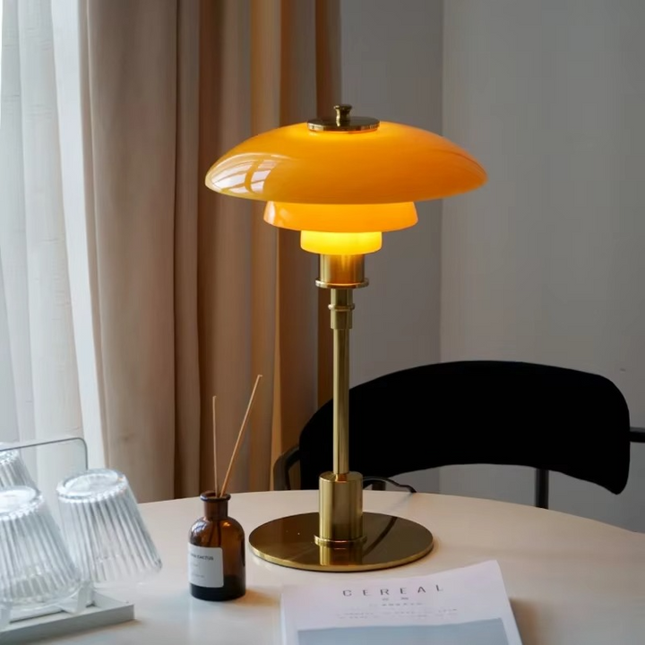 Danish designer Scandinavian LED table lamp – side angle view
