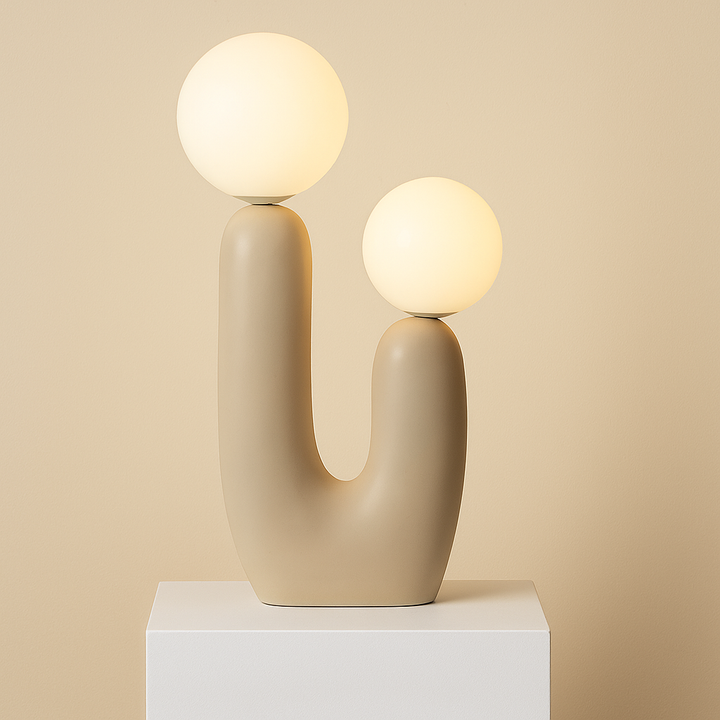 Modern Gray designer table lamp delivering soft diffused ambient glow (view 3)
