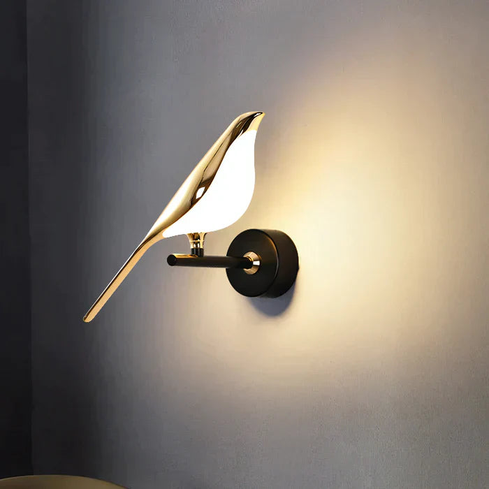 Modern Bird Wall Sconce LED Light — Wrought Iron Indoor