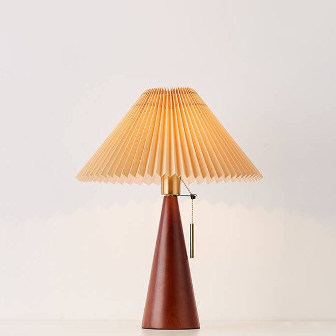 Japanese minimalist wooden pleated fabric table lamp – packaging view