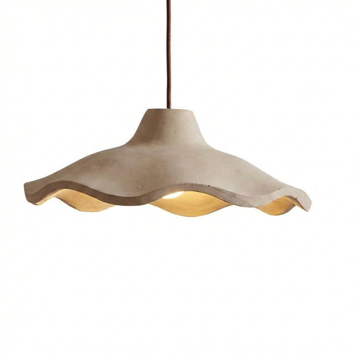 Japanese vintage cement flower pendant light – main product view