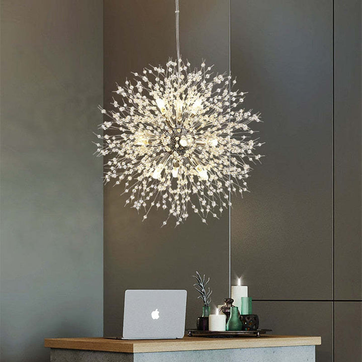Kalia dandelion firework G9 LED pendant chandelier – detail close-up