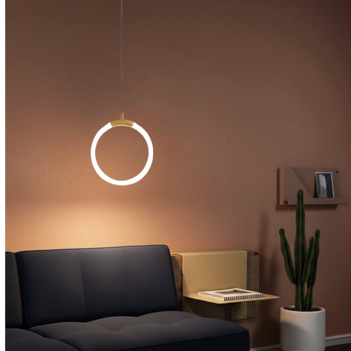 Modern Gold Finished LED Ring Pendant Light