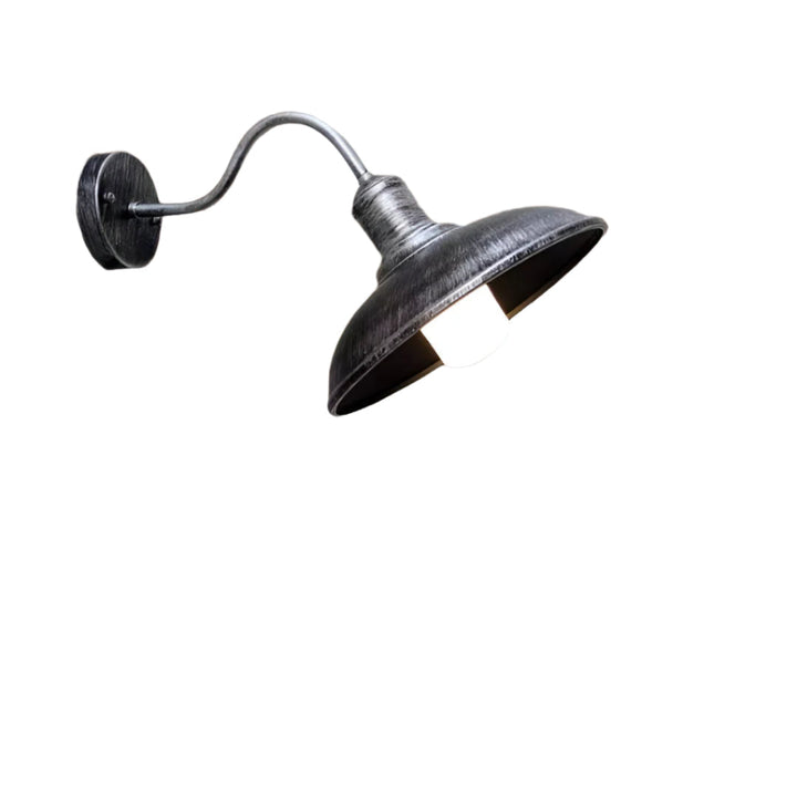 Vintage Industrial Iron Bowl Outdoor Wall Light — LED Sconce