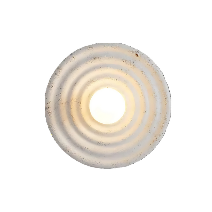 Modern minimalist circular resin wall sconce in white finish