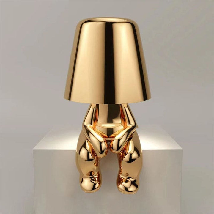 Zoryl gold LED lamp design 9 in a bedroom setting