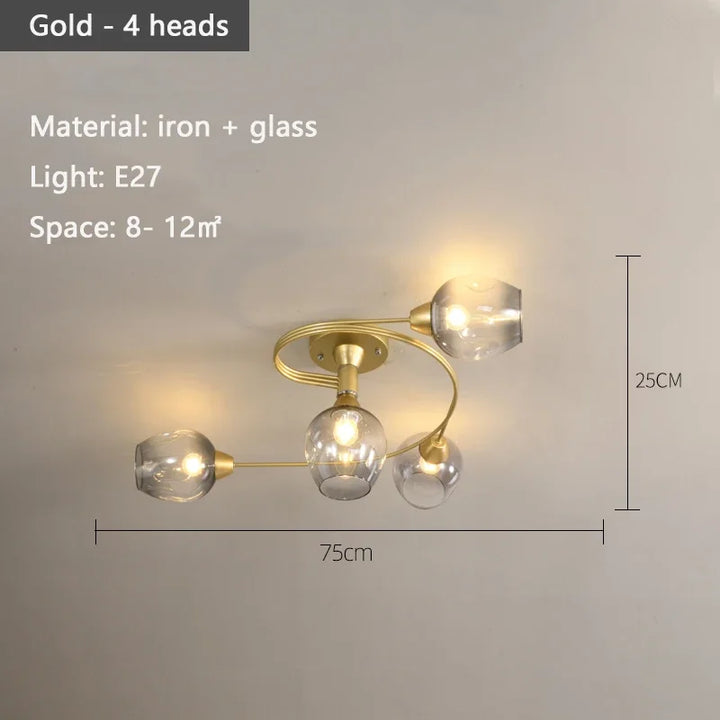 Morvella bubble chandelier smoke grey glass finish