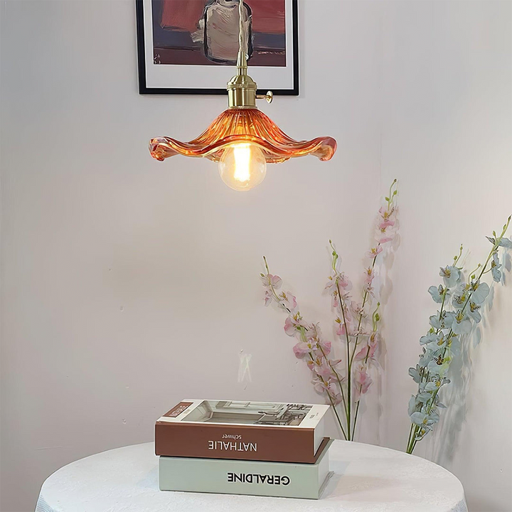 Hibiscus flower stained glass LED pendant lamp – packaging view