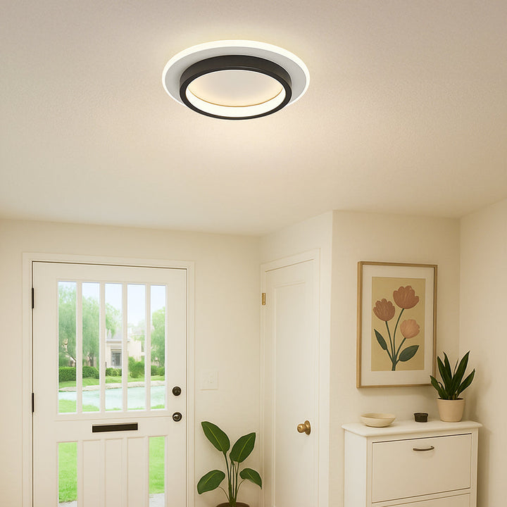 Rousen round flush mount ceiling lamp slim 5 cm profile detail