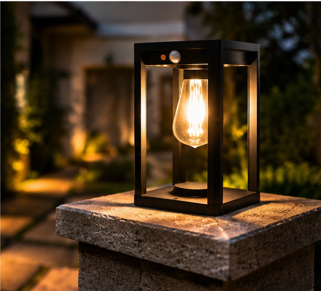 Weather-Resistant Solar Garden Pillar Light