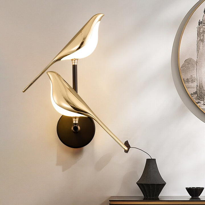 Modern Bird Wall Sconce LED Light — Wrought Iron Indoor