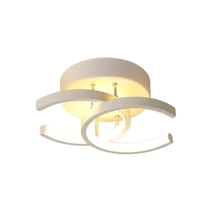 Compact flush LED ceiling lamp lifestyle shot in a modern living room