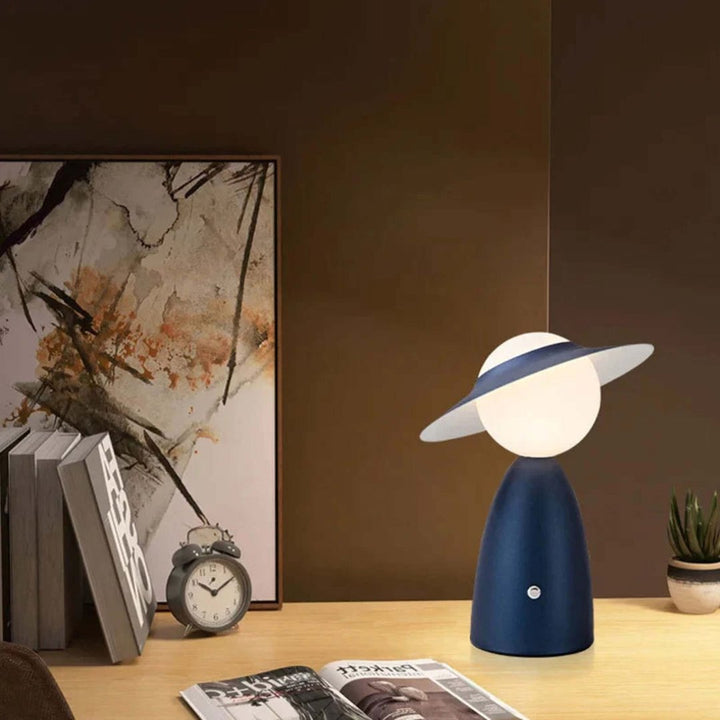 Hand waving above Lioro gesture-controlled dimmable LED lamp