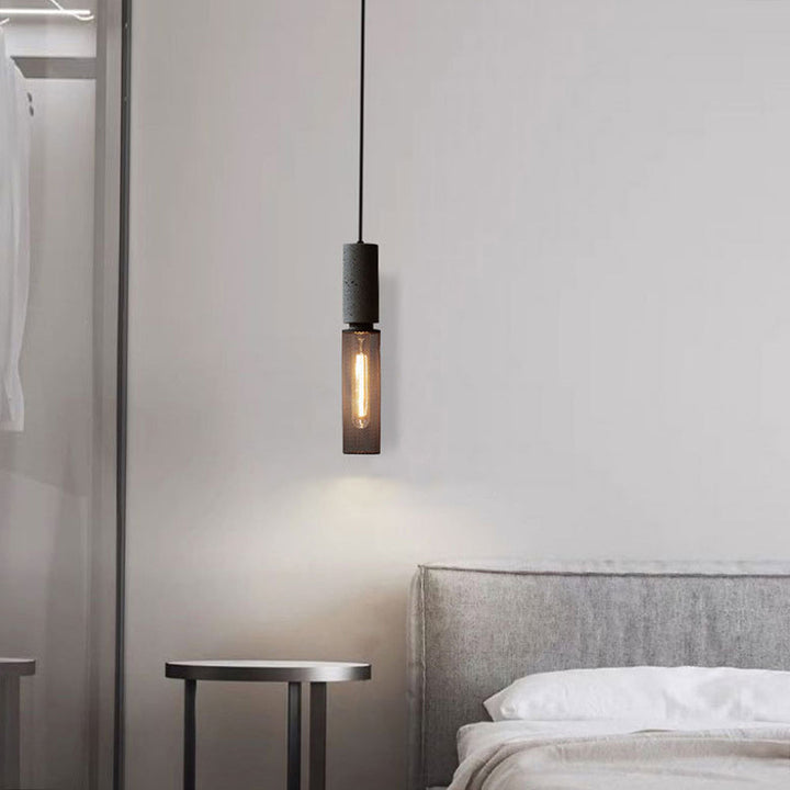 Xenith industrial pendant light - concrete shade detail.