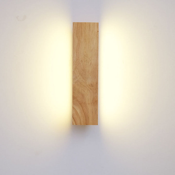 Japanese Wood Wall Sconce — side angle