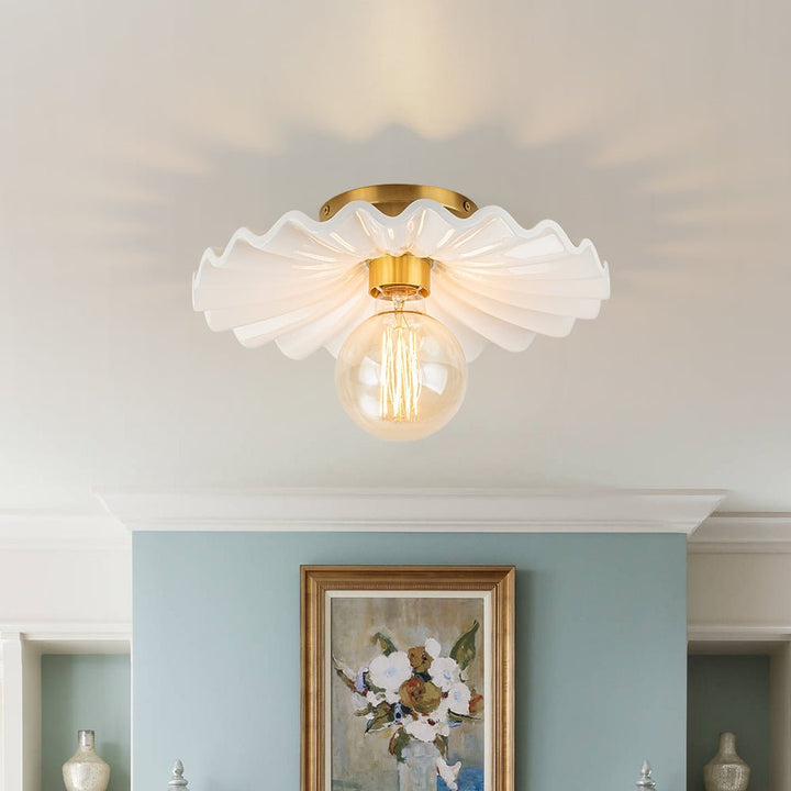 Creamy Ceramic Flush Light