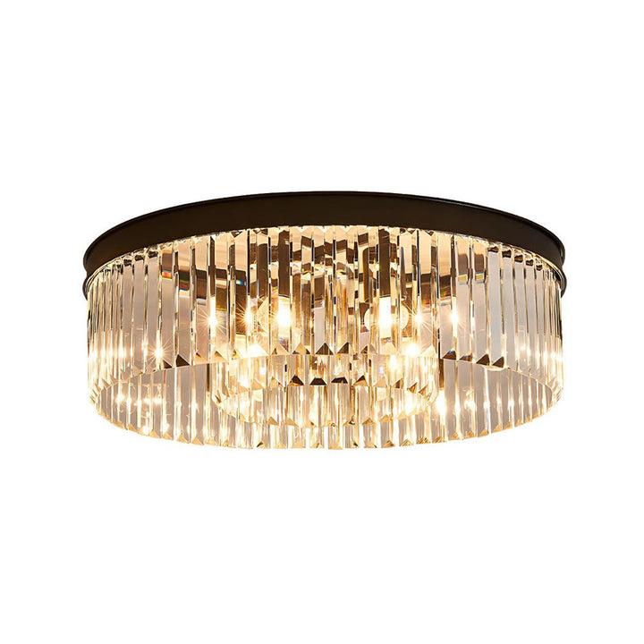 Siliora iron and crystal ceiling lamp side view