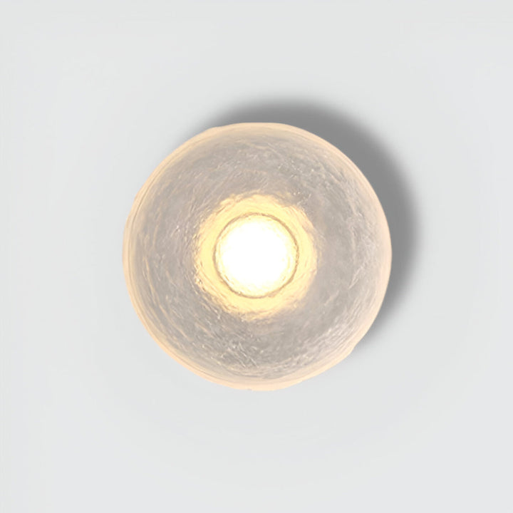 Modern minimalist resin round wall sconce - lifestyle setting