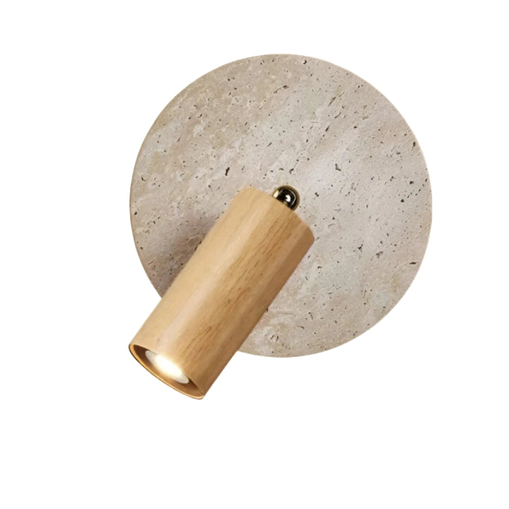Travertine Wood Rotatable LED Wall Sconce — Bedside Light