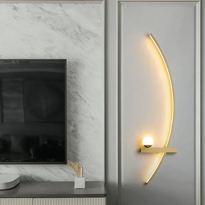Modern Brass Arc LED Wall Sconce 2-Lights — Designer Light