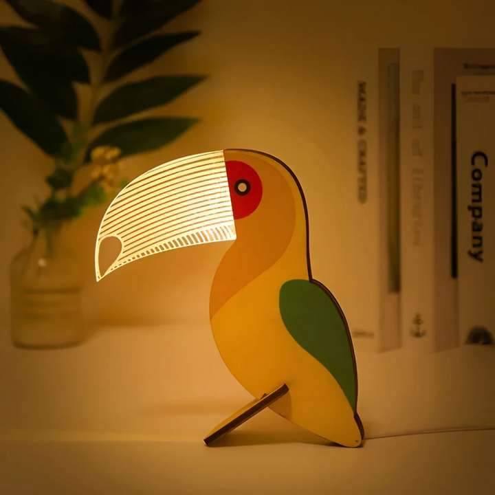 Telyx wooden table lamp sculpted acrylic shade detail