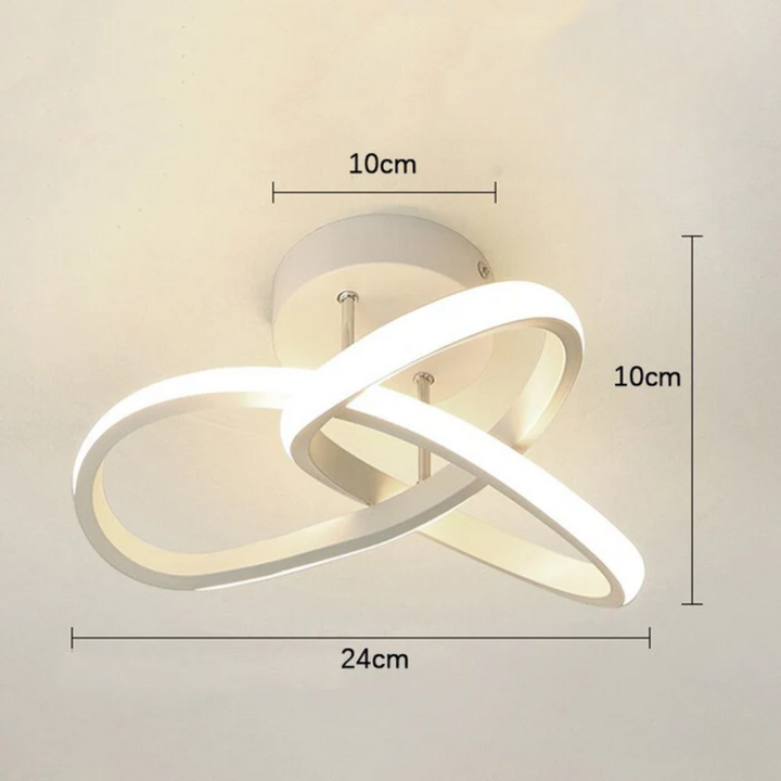 Aether LED ceiling lamp dimensions and mounting plate view