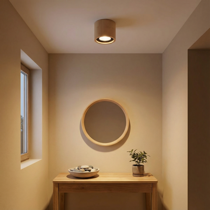 Velunor ceiling lamp, minimalist round design, studio product shot