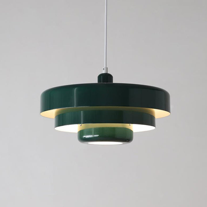 Danish modern multi-layered round metal pendant light – view 3