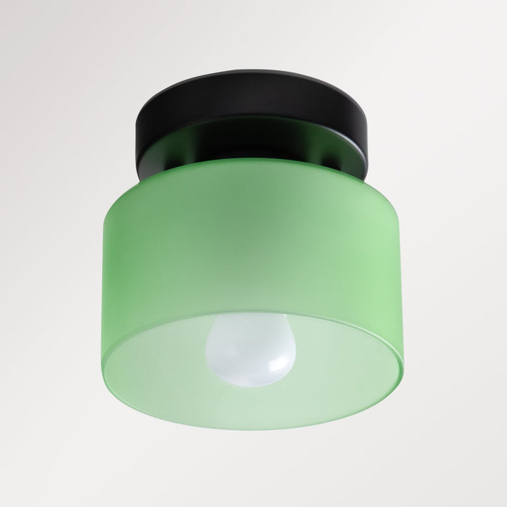 Lismeno retro glass ceiling lamp in frosted green