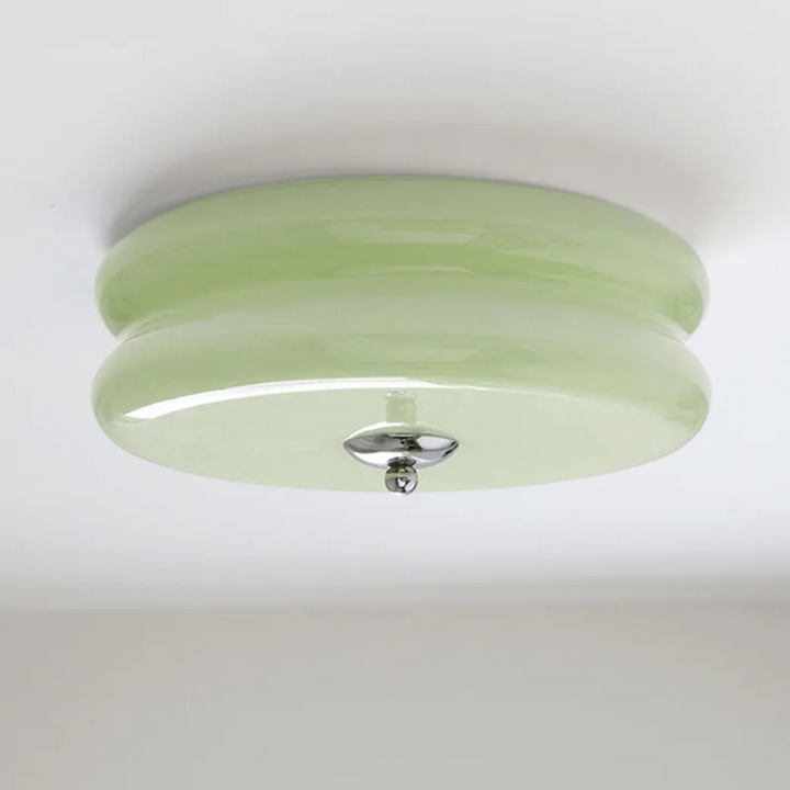 Gonios green LED ceiling light installed in a modern bedroom