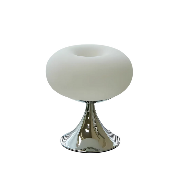 Louna iron and glass table lamp shown in a traditional sitting room