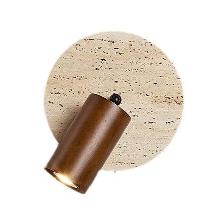 Travertine Wood Rotatable LED Wall Sconce — Bedside Light