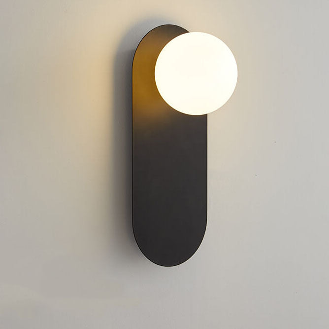 Nordic minimalist glass globe wall sconce - G9 base detail