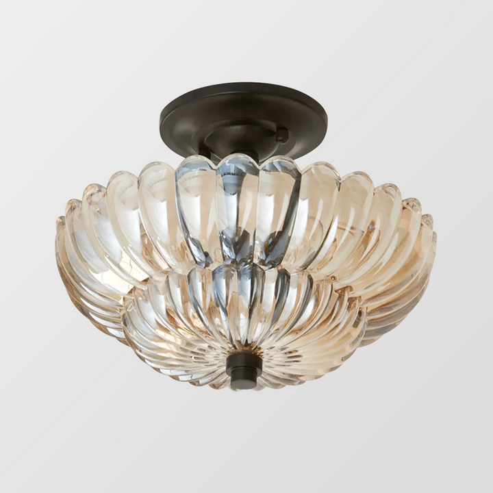 Zalines glass ceiling lamp amber shade timeless pendant