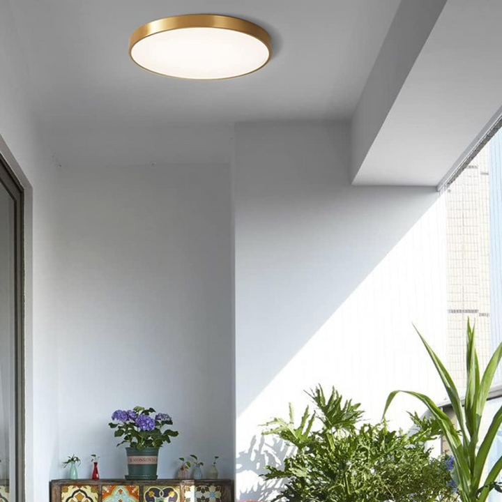 Icho ceiling lamp side profile, slim mount depth detail
