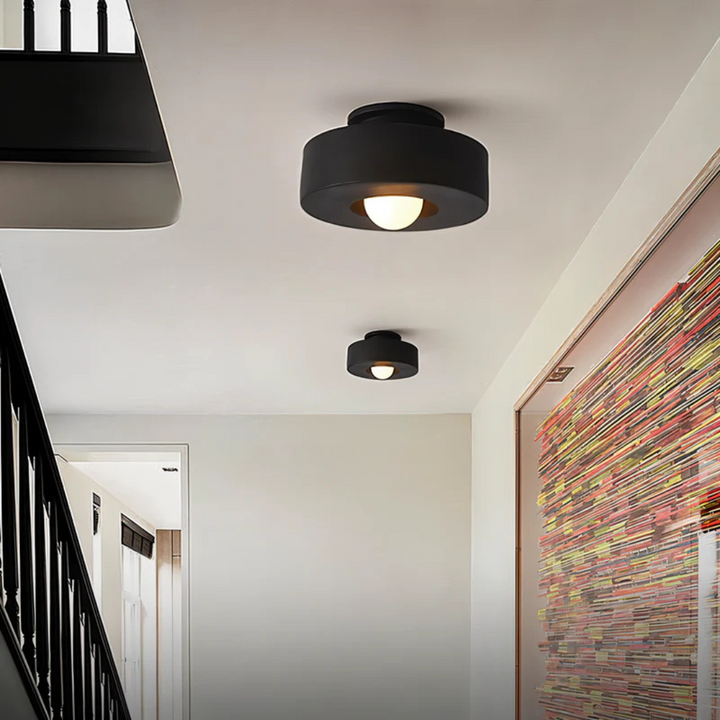 Galini Modern Round LED Ceiling Light installed in a contemporary living room