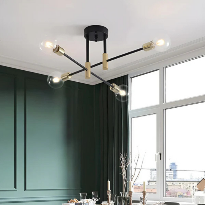 Helen vintage iron and glass ceiling lamp detail view