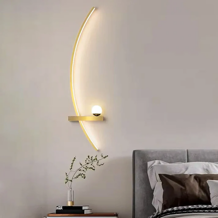 Modern Brass Arc LED Wall Sconce 2-Lights — Designer Light
