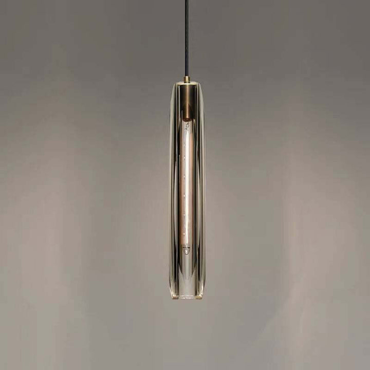 June Brass & Smoky Glass Pendant Lamp — Warm Designer Light