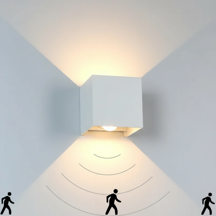 Modern Cube Outdoor LED Wall Light with Motion Sensor