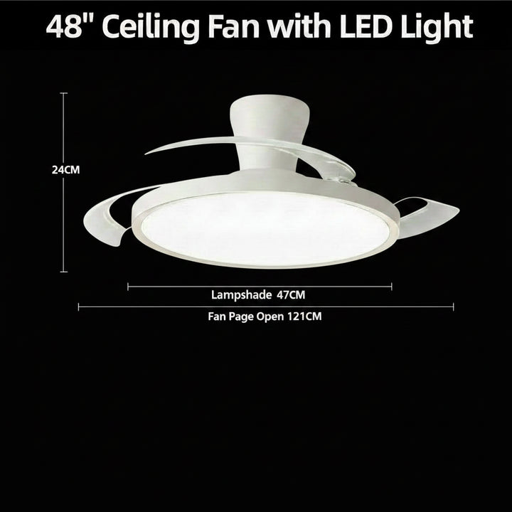 IRALAN Modern Invisible LED Ceiling Fan – DC Motor