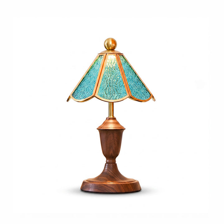 Ambrevia table lamp with green glass shade detail