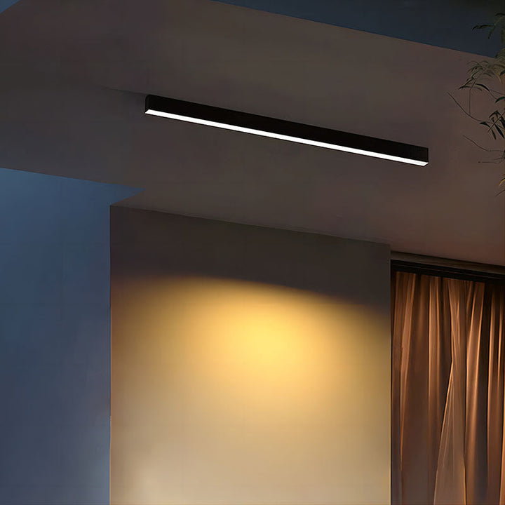 Monterio linear LED ceiling lamp in black modern bar light